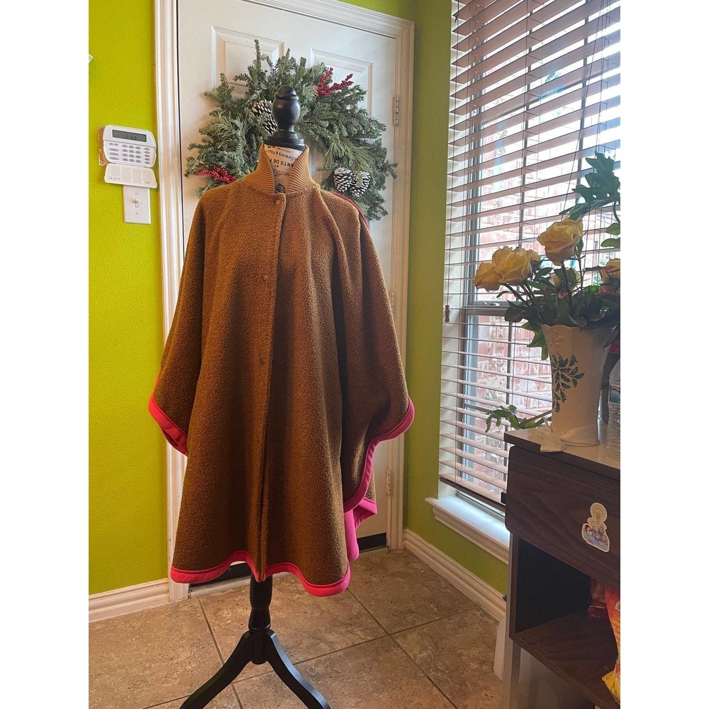 Free People Brown Fleece Poncho with pockets